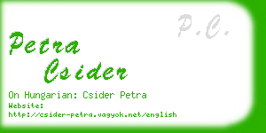 petra csider business card